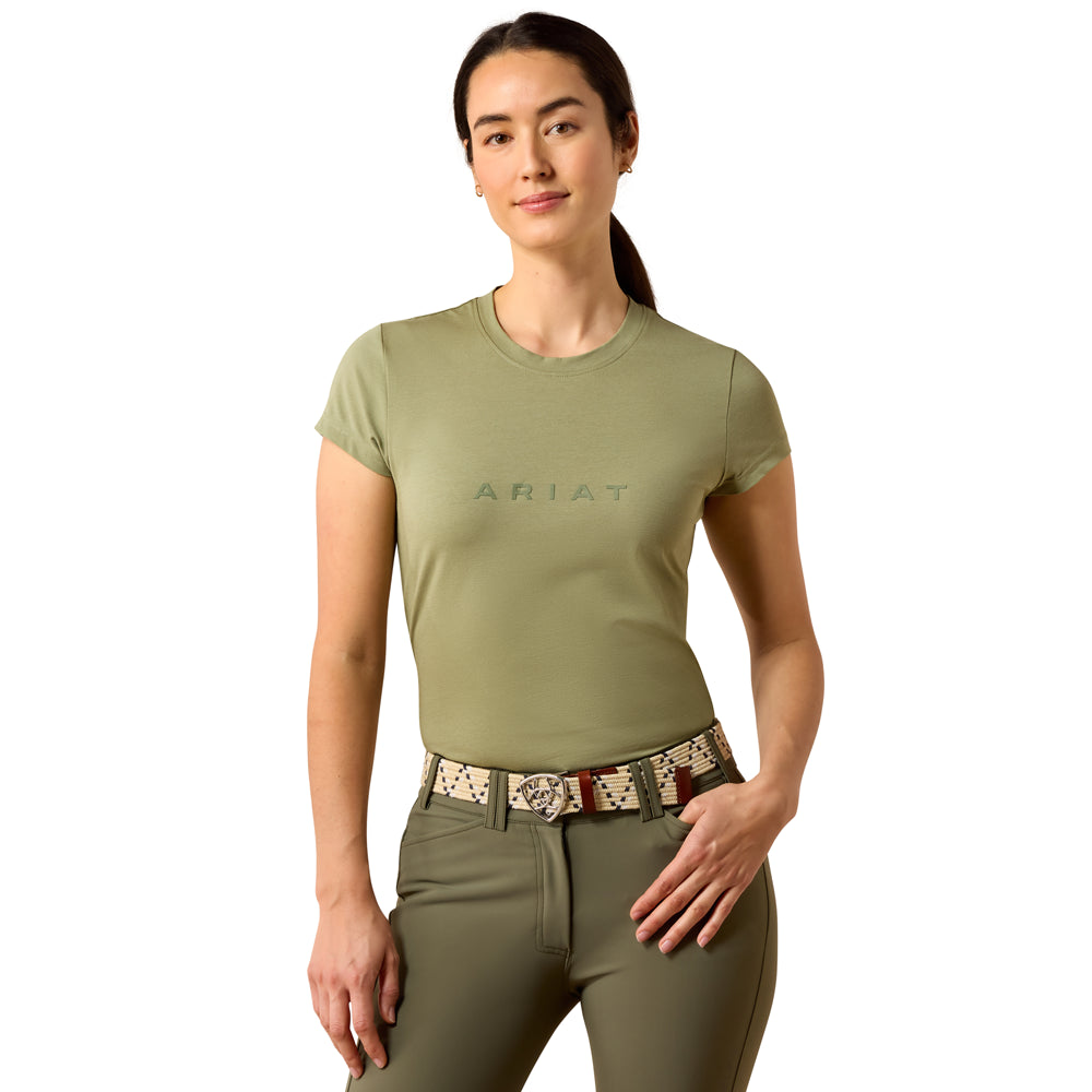 10079852 Ariat Women's The Logo Short Sleeve T-Shirt - Oil Green