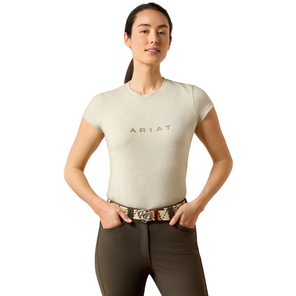 10079856 Ariat Women's The Logo Short Sleeve T-Shirt - Winter Twig Heather