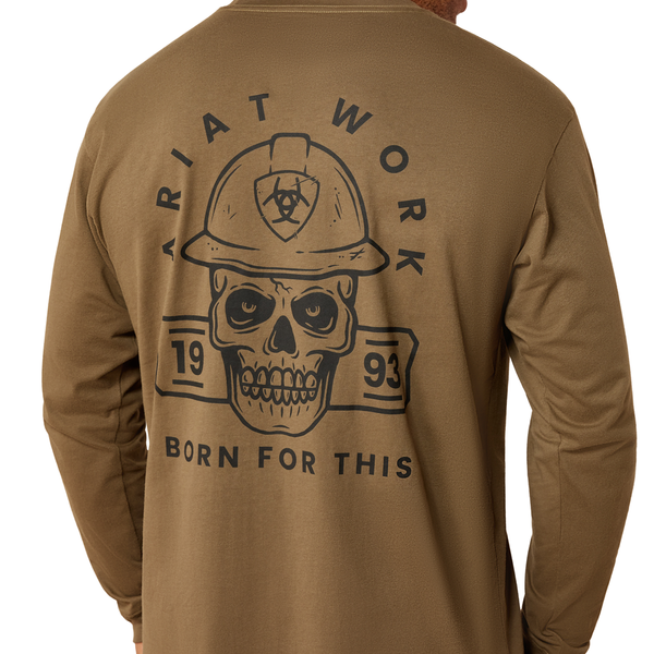 10079864 Ariat Men's Rebar Cotton Strong Hardhead T-Shirt - Canteen