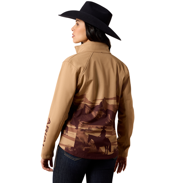 10079881 Ariat Women's Logo Softshell Jacket - Lone Ranger Print