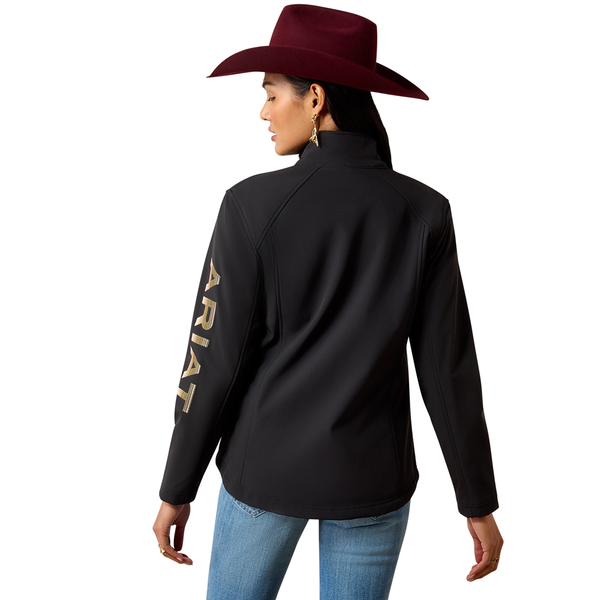 10079893 Ariat Women's Logo Softshell Jacket - Black/Stonewall