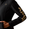 10079893 Ariat Women's Logo Softshell Jacket - Black/Stonewall