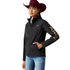 10079893 Ariat Women's Logo Softshell Jacket - Black/Stonewall
