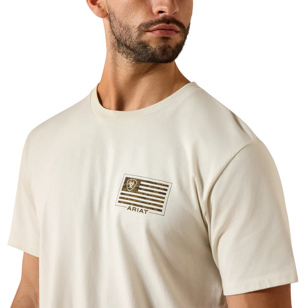 10080252 Ariat Men's Quality Wood States Classic Fit Short Sleeve T-Shirt - Silver Birch