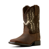 10080273 Ariat Youth Driftwood Wide Square Toe Western Boot - Earth