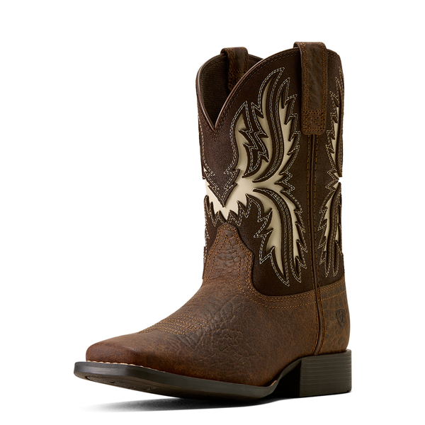 10080273 Ariat Youth Driftwood Wide Square Toe Western Boot - Earth