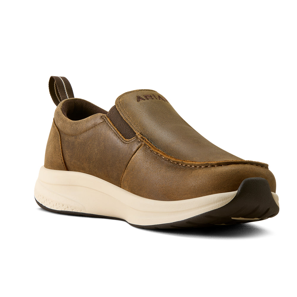 10080275 Ariat Men's Buckeye Slip On Waterproof Shoe - Brown Bomber