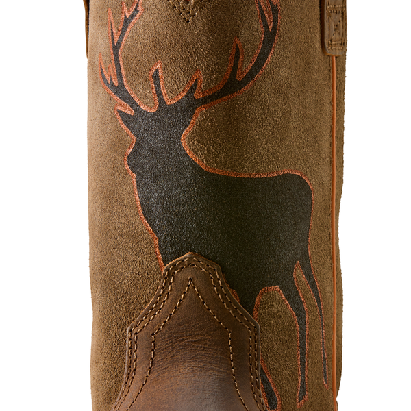 10080342 Ariat Youth Trail Cam Wide Square Toe Western Boot - Distressed Brown