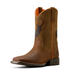 10080342 Ariat Youth Trail Cam Wide Square Toe Western Boot - Distressed Brown