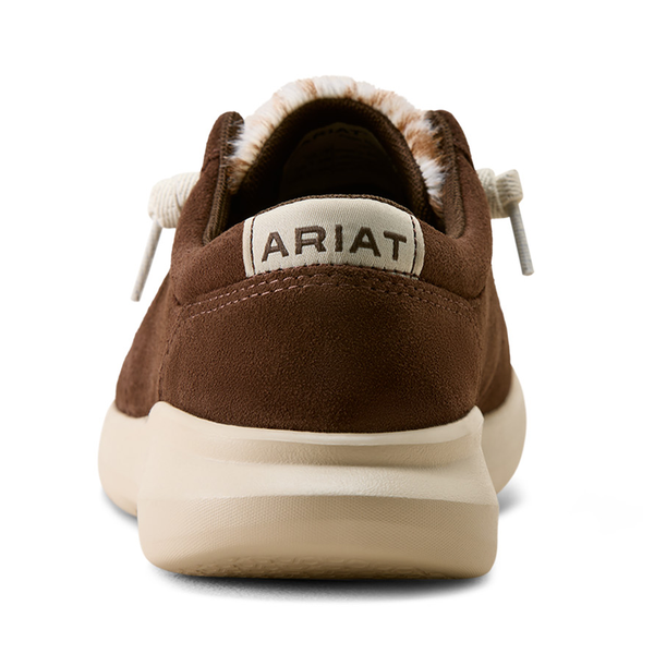 10080390 Ariat Women's Hilo Shoe - Coffee Bean Suede /  Speckled Cow Print