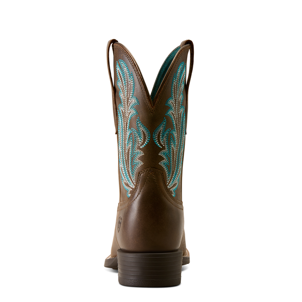 10080408 Ariat Women's Round Up Filly Wide Square Toe Western Boot - Dark Cacao
