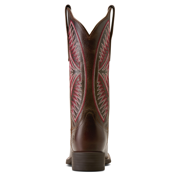 10080434 Ariat Women's Round Up Ruidoso Wide Square Toe Western Boot - Arizona Brown