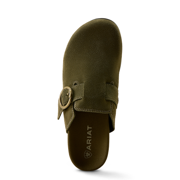10080469 Ariat Women's Country Mule - Olive Suede