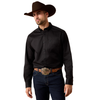 10080901 Ariat Men's Standard Twill Classic Fit Long Sleeve Buttondown Shirt - Solid Black