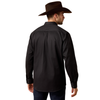 10080901 Ariat Men's Standard Twill Classic Fit Long Sleeve Buttondown Shirt - Solid Black
