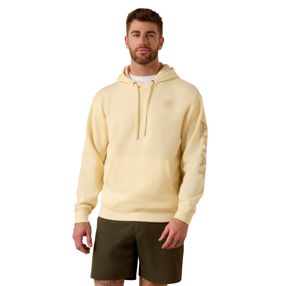 10081901 Ariat Men's Logo Hoodie - Vanilla Custard