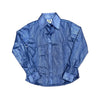 38454BLU Royal Highness Youth Metallic Shimmer Show Shirt with Concealed Zipper - Blue