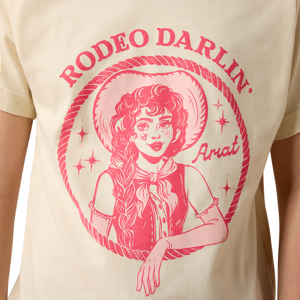 10082173 Ariat Girls' Rodeo Darlin Short Sleeve T-Shirt - Natural