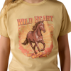 10082174 Ariat Girls' Wild Heart Short Sleeve T-Shirt - Latte