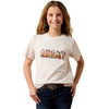 10082177 Ariat Girls' Floral Fill Short Sleeve T-Shirt - Off White