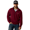 10085375 Ariat Men's Long Sleeve 1/4 Zip Sweatshirt - Zinfandel