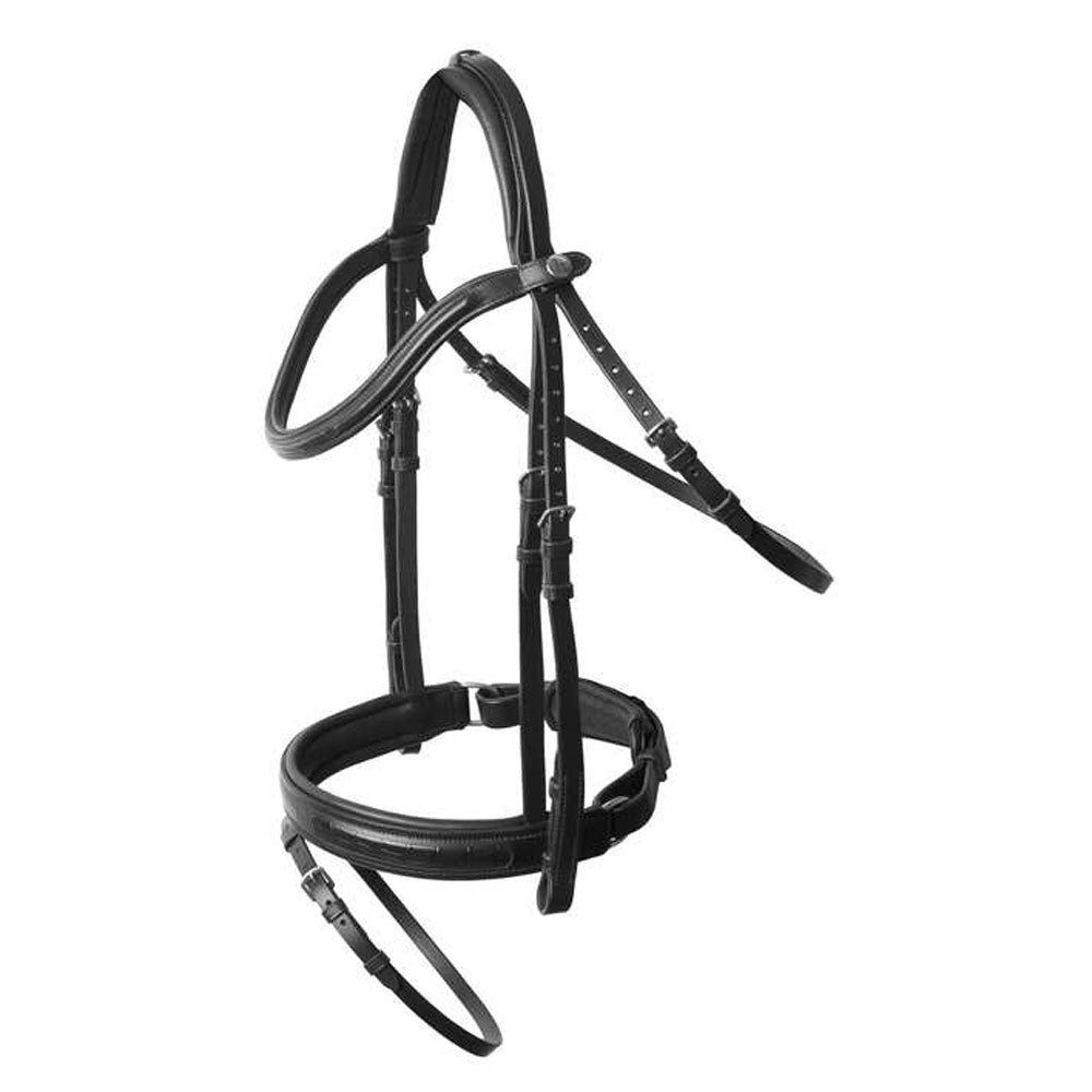 10166 Horze Smoky Twilight Anatomic  English Dressage Bridle with Curved Browband- Black