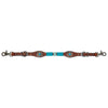 1025-45-S4 Circle Y Turquoise Round Up Wither Strap - Regular Oil