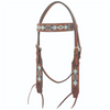 1072-10-S5 Circle Y Buckskin Beaded Browband Headstall