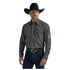 112330376 Wrangler Men's Long Sleeve Logo Western Snap Shirt  - Black Mexico Wrangler Logo