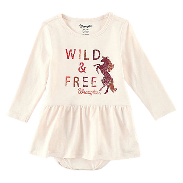 112338555 Wrangler Baby Girl Skirted Bodysuit - Pink