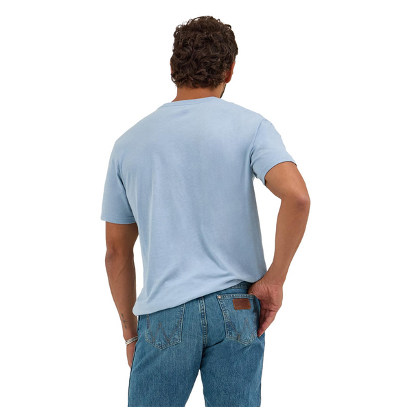 112344127 Wrangler Men's Year-Round Regular Fit Short Sleeve T-Shirt - Ashley Blue Heather