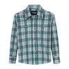 112344414 Wrangler Boys Wrinkle Resist Long Sleeve Snap Shirt - Turquoise
