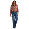 112344676 Wrangler Women's Essential Woven Long Sleeve Snap Shirt - Red Plaid