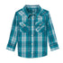 112344686 Wrangler Baby & Toddler Boy Long Sleeve Western Snap Shirt - Teal