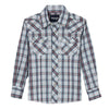 112344825 Wrangler Boys Western Fashion Long Sleeve Snap Shirt - Pale Grey