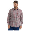 112346247 Wrangler Men's Wrinkle Resist Long Sleeve Classic Fit Snap Shirt - Syrah Red Plaid