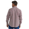 112346247 Wrangler Men's Wrinkle Resist Long Sleeve Classic Fit Snap Shirt - Syrah Red Plaid
