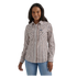 112356665 Wrangler Women's Metallic Stripe Slim Western Snap Shirt - Pink Grey