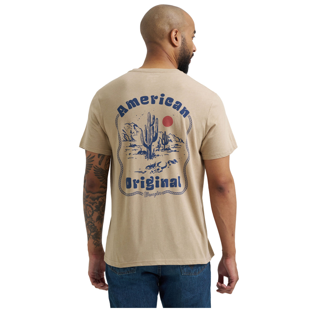 112365660 Wrangler Men's Short Sleeve Regular Fit T-Shirt - Trenchcoat Heather