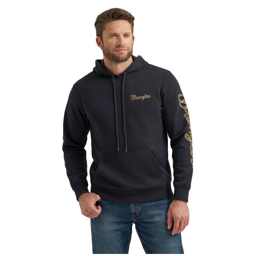 112365736 Wrangler Men's Regular Fit Graphic Hoodie - Black