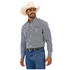 112365838 Wrangler Men's Logo Classic Fit Long Sleeve Button Down Shirt - Navy/Orchid Print