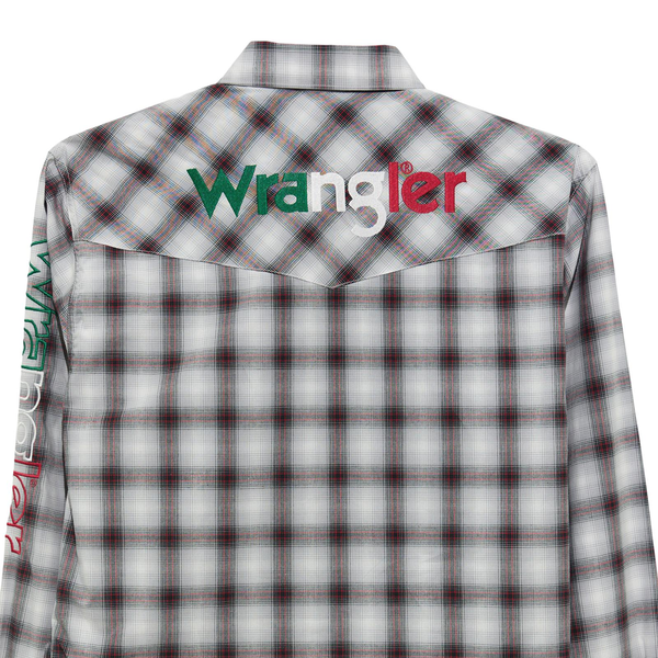 112365840 Wrangler Men's Logo Classic Fit Long Sleeve Buttondown Shirt - Multicolor Plaid