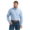 112368020 Wrangler X Men's Cody Johnson Classic Fit Long Sleeve Button Down Shirt - Blue