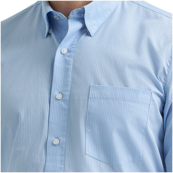 112368020 Wrangler X Men's Cody Johnson Classic Fit Long Sleeve Button Down Shirt - Blue