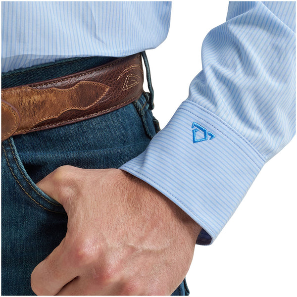 112368020 Wrangler X Men's Cody Johnson Classic Fit Long Sleeve Button Down Shirt - Blue