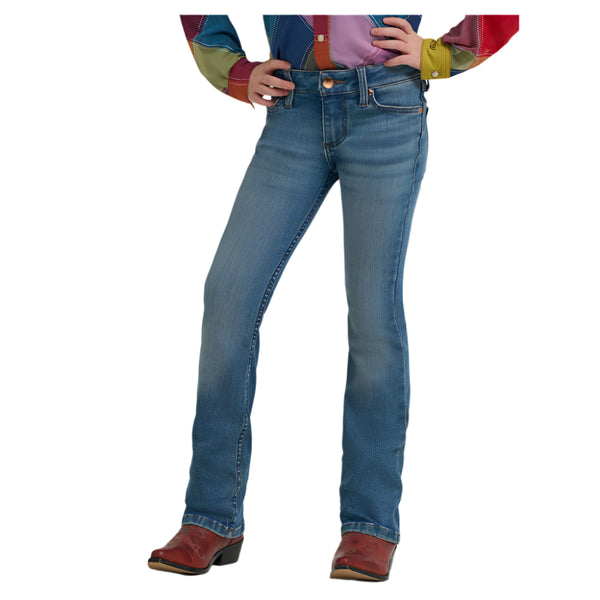 112368277 Wrangler X Lainey Wilson Girls Boot Hugger Jean - Wrangler Blue