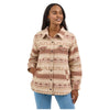 112368300 Wrangler Women's Retro Quilt Lined Jacquard Shacket - Brown Print