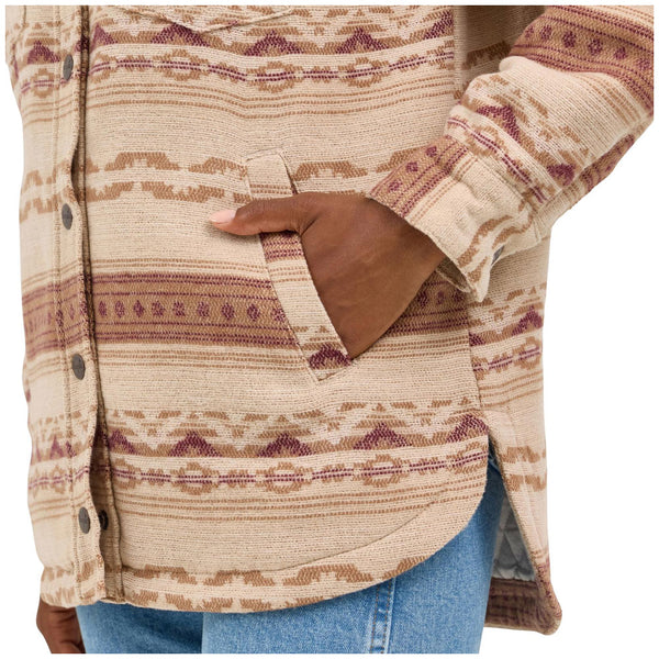 112368300 Wrangler Women's Retro Quilt Lined Jacquard Shacket - Brown Print