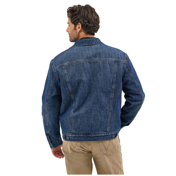 112368307 Wrangler Men's Retro Sherpa Lined Denim Jacket - Blue Shadow
