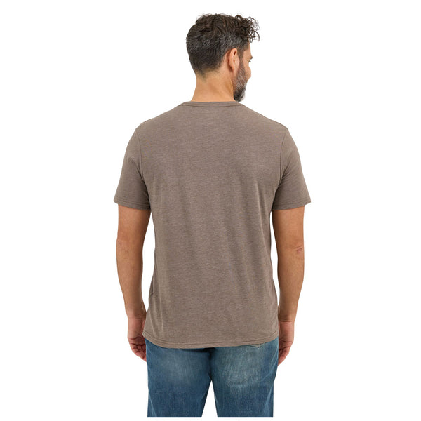 112368645 Wrangler Men's Short Sleeve Regular Fit T-Shirt - Morel Heather